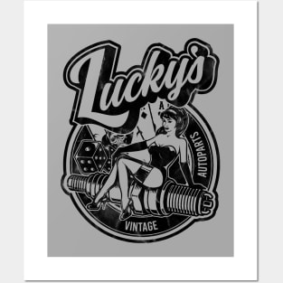 Luckys Vintage Auto Distressed Posters and Art